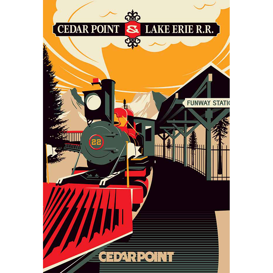 Cedar Point CP & LE Railroad Poster
