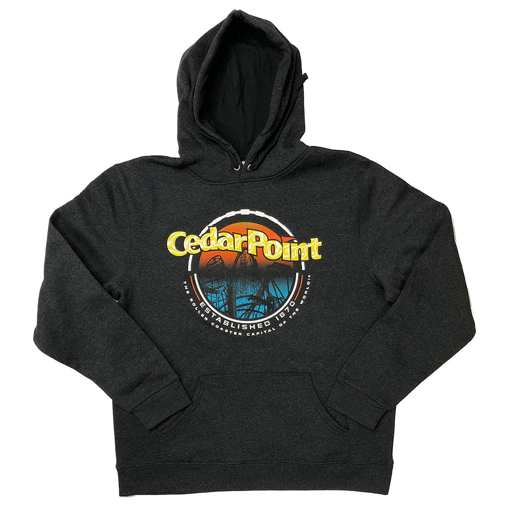 Cedar Point Circle Sign Adult Hoodie - Charcoal