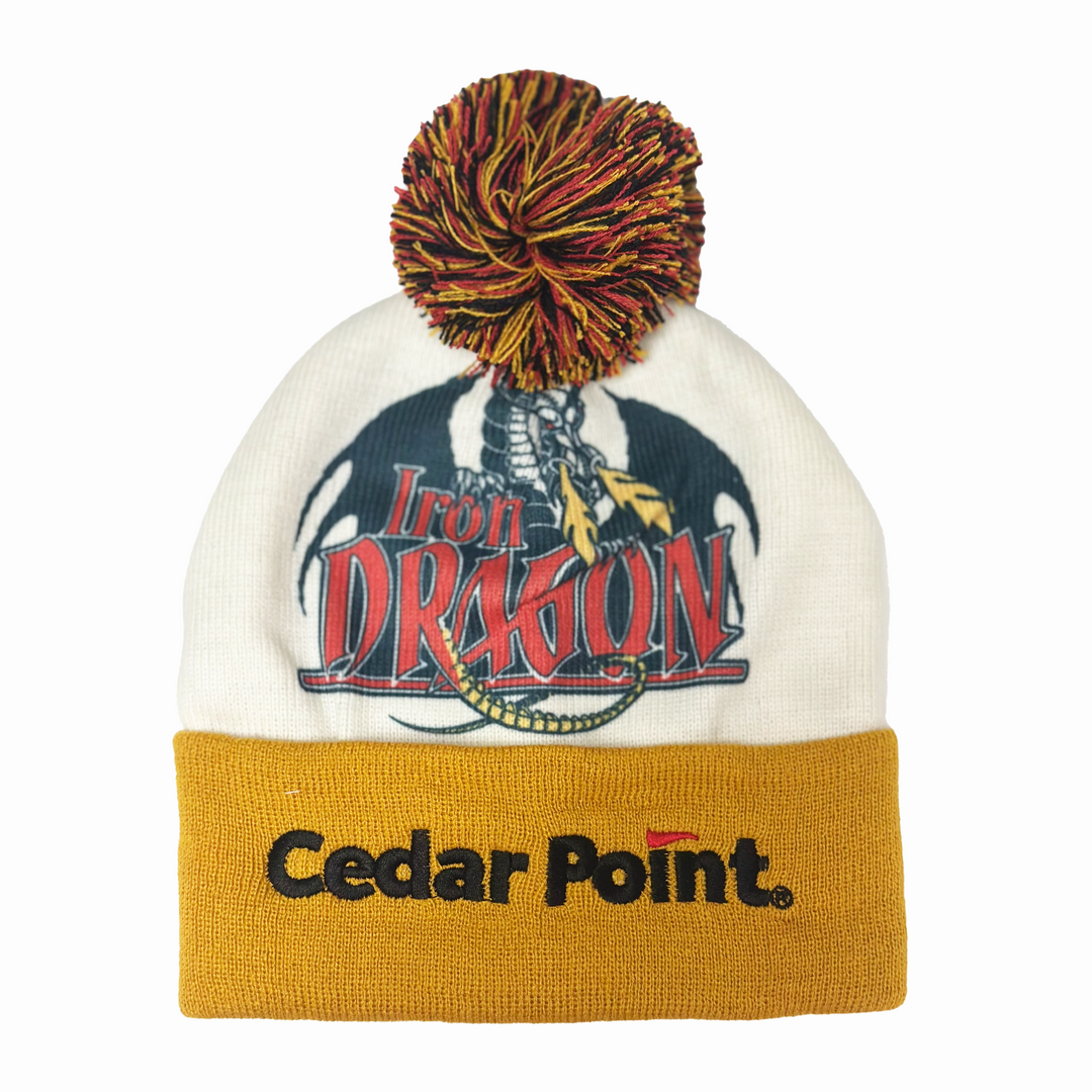 Cedar Point Iron Dragon Pom Beanie