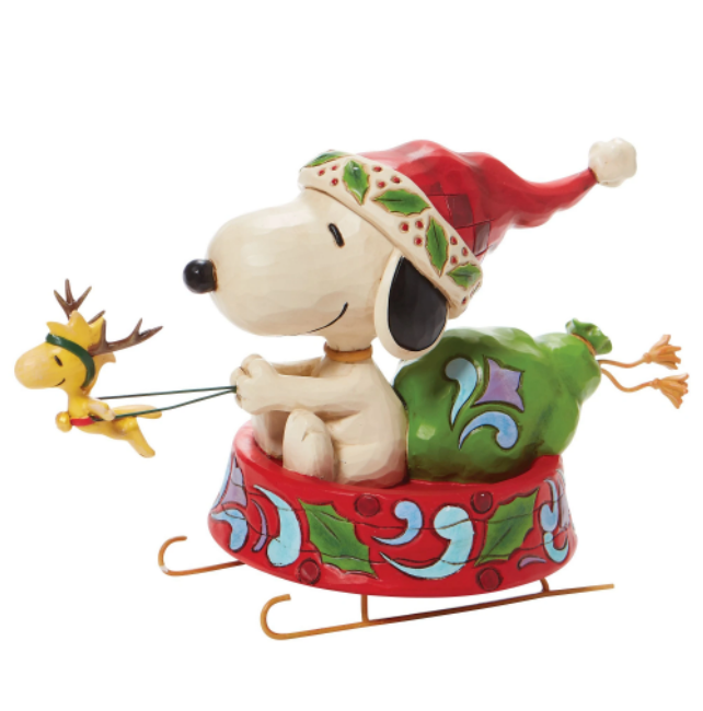 PEANUTS® by Jim Shore Enesco Santa Snoopy in Dog Bowl Sled – FUN
