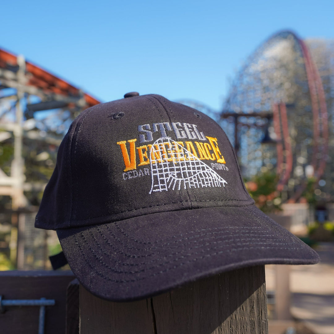 Cedar Point Steel Vengeance Coaster Stamp Baseball Cap