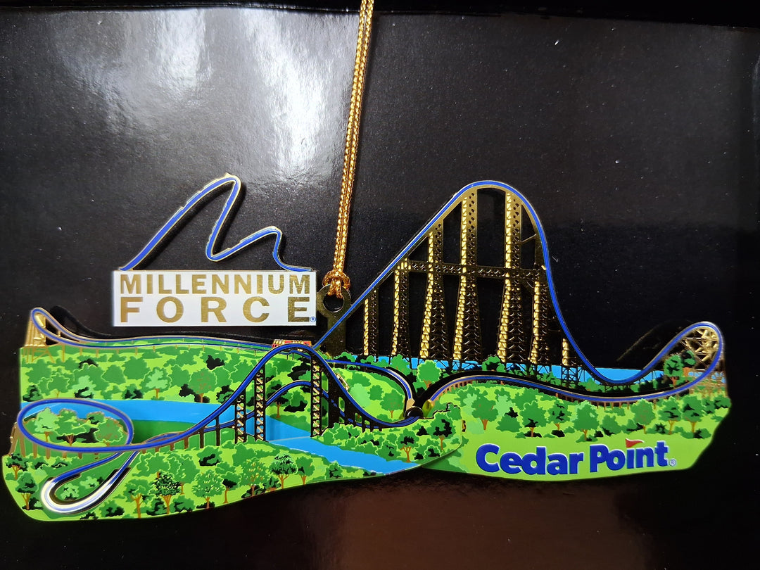 Cedar Point Millennium Force Brass Ornament