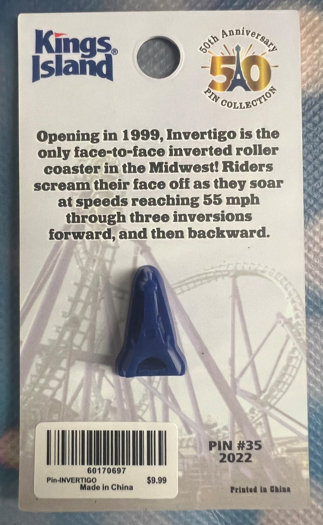 Kings Island 50th Anniversary Pin # 35 – Invertigo