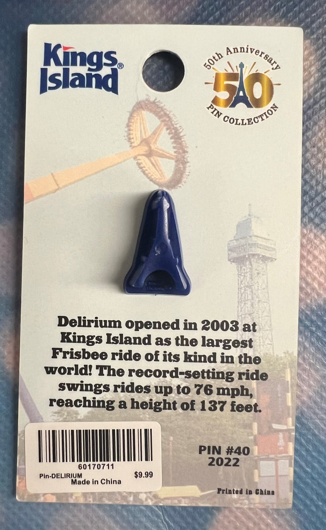 Kings Island 50th Anniversary Pin # 40 - Delirium