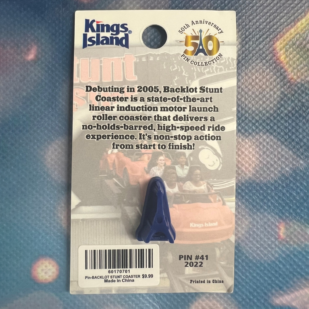 Kings Island 50th Anniversary Pin # 41 – Backlot Stunt Coaster