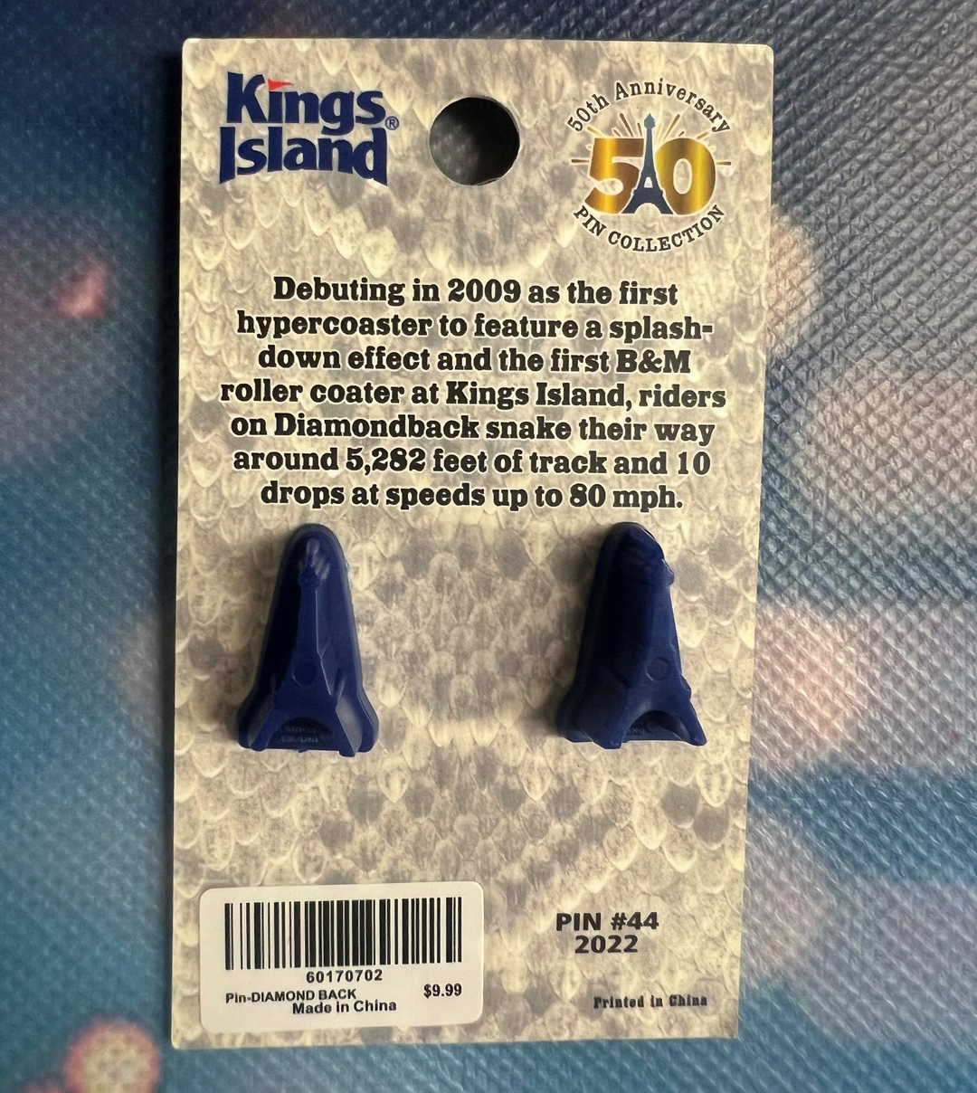 Kings Island 50th Anniversary Pin # 44 - Diamondback