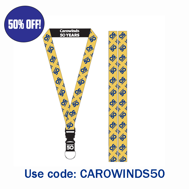 Carowinds 50th Anniversary Yellow Lanyard