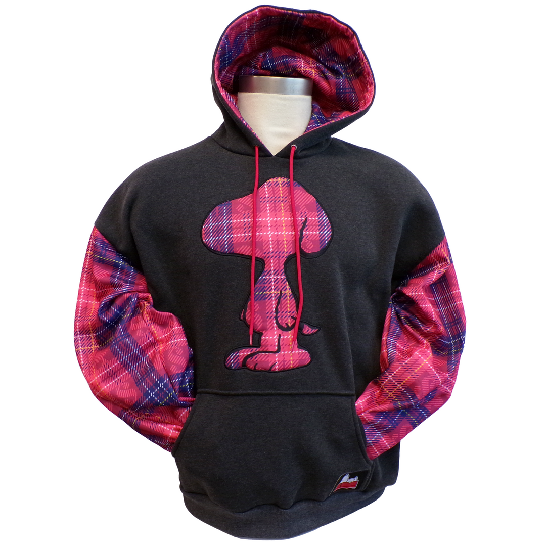 PEANUTS Snoopy Plaid Hooded Sweatshirt FUN MERCHANDISE ONLINE SHOP