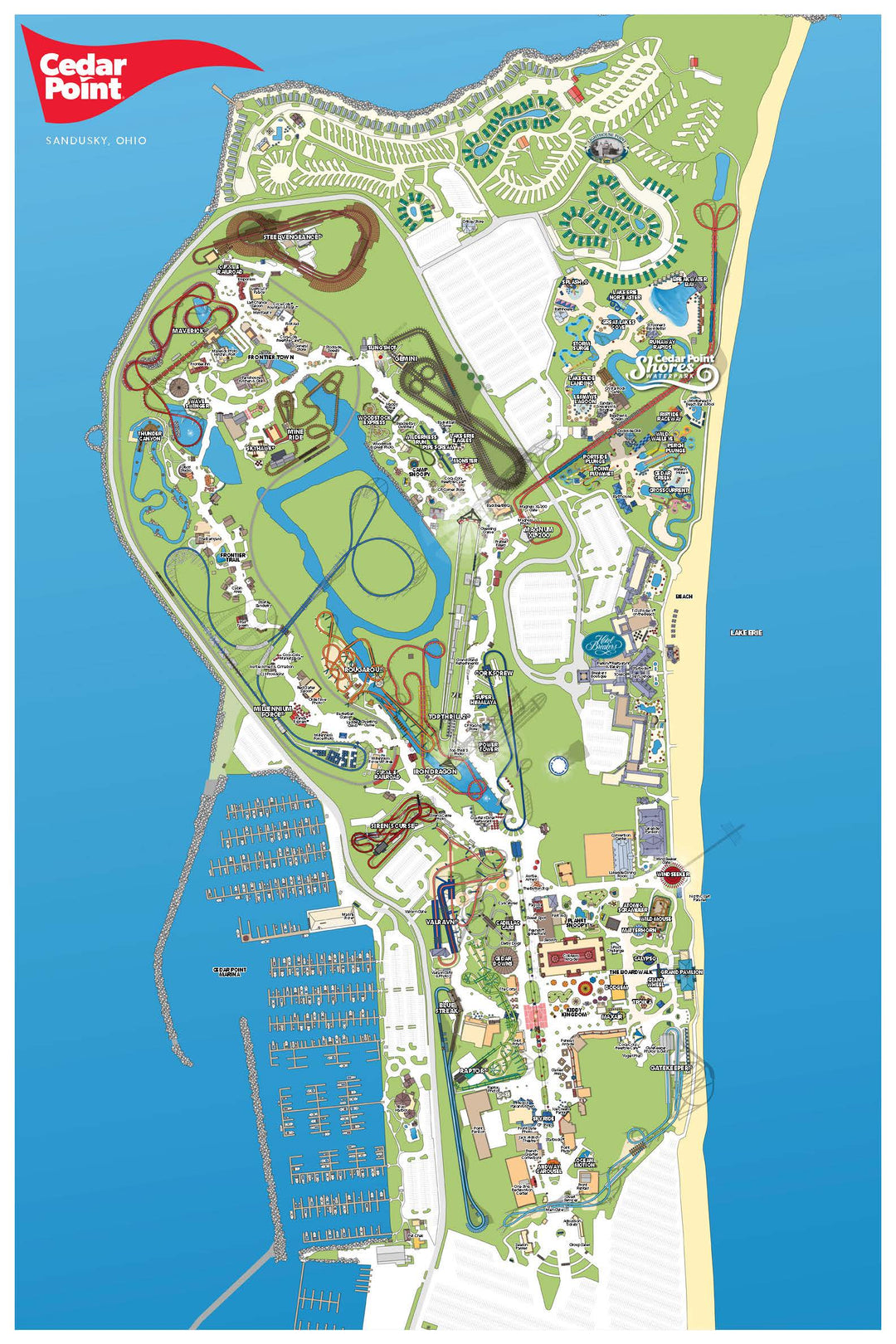 Cedar Point Park Souvenir Map
