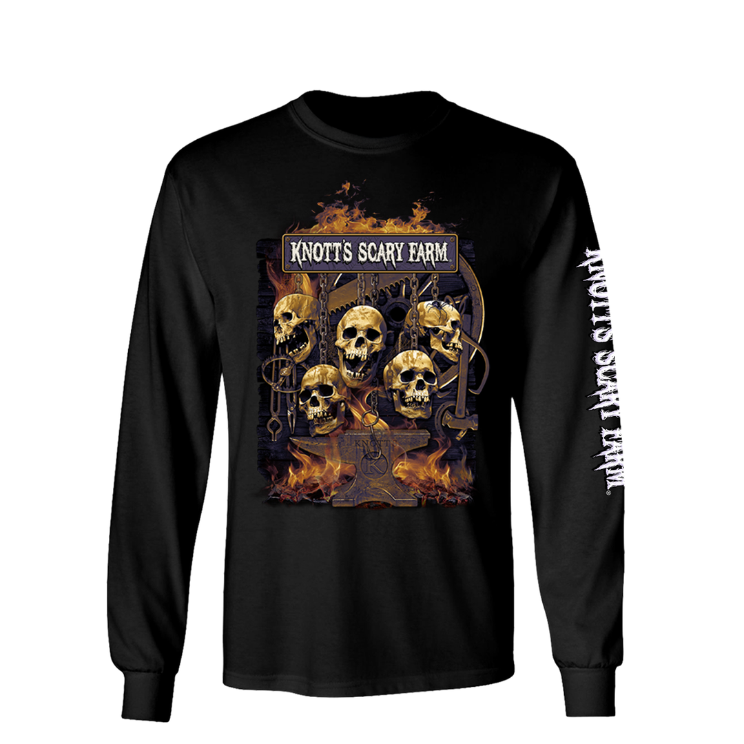 Knott's Scary Farm Hanging Skulls Long Sleeve Tee