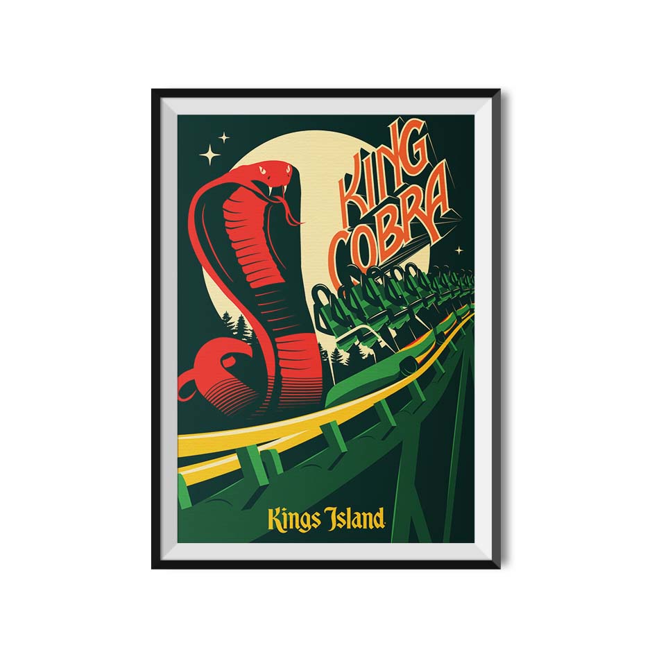 Kings Island King Cobra Poster
