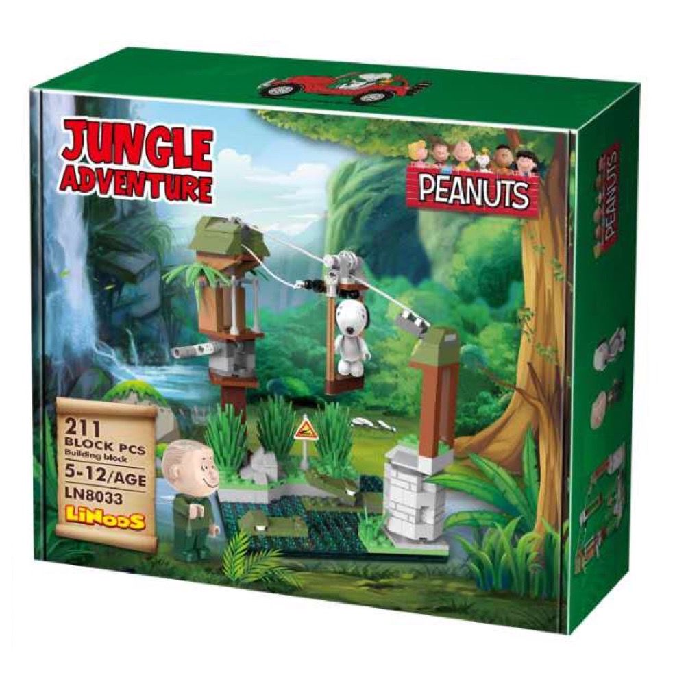 PEANUTS® 211 PC LINOOS JUNGLE ZIPLINE BUILDING BLOCK SET
