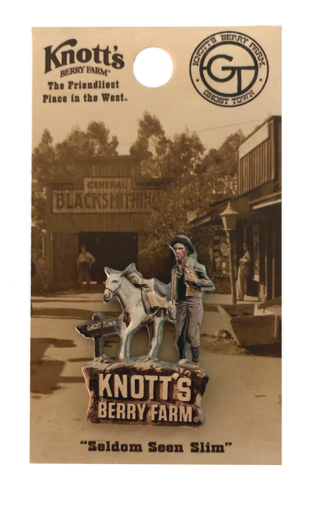 Knott's Berry Farm Miner and Burro Statue Collectible Pin