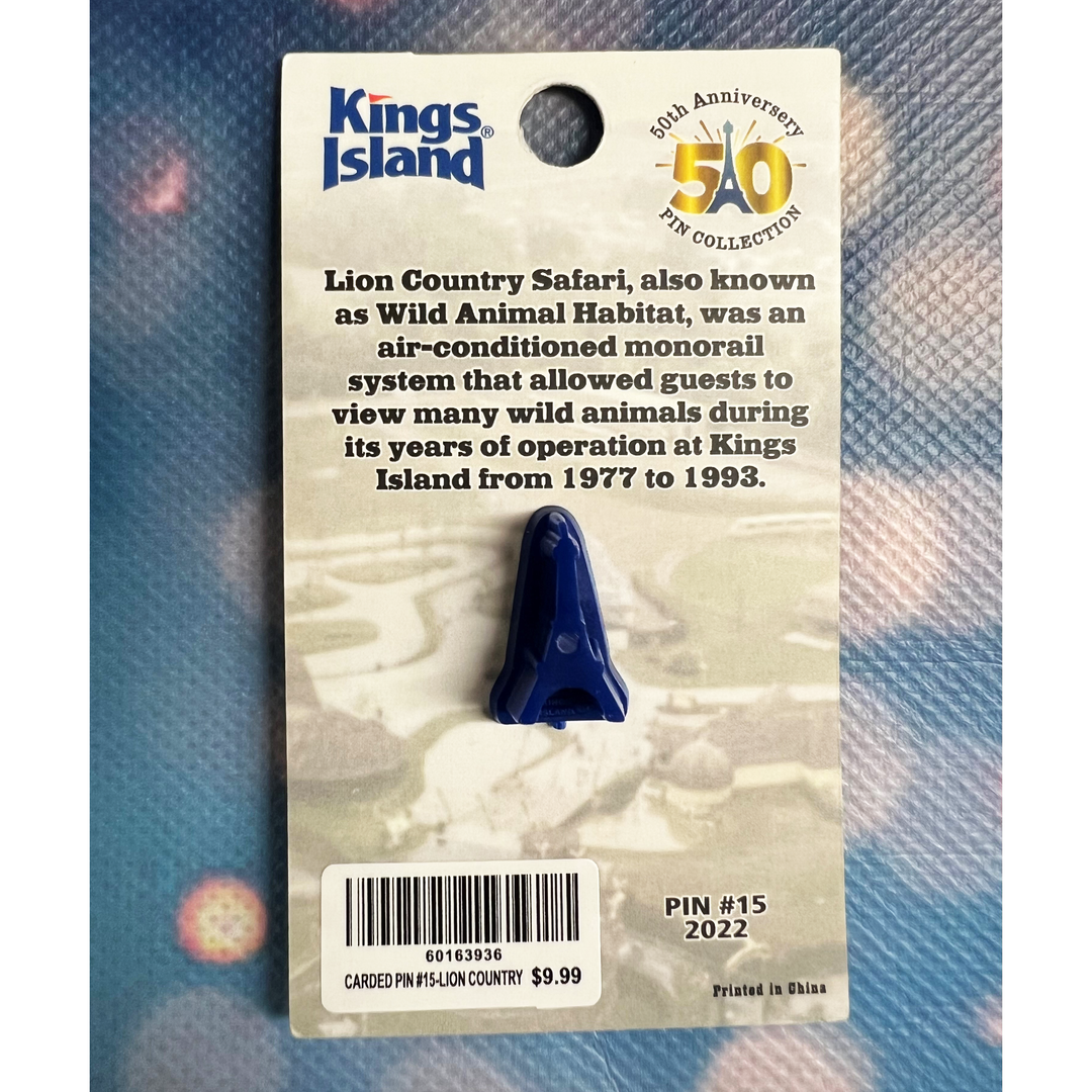 Kings Island 50th Anniversary Pin # 15 - Lion Country Safari