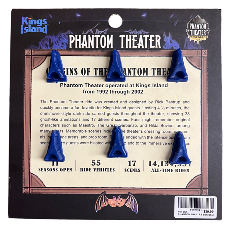 Kings Island Phantom Theater Series 2 Pin Set