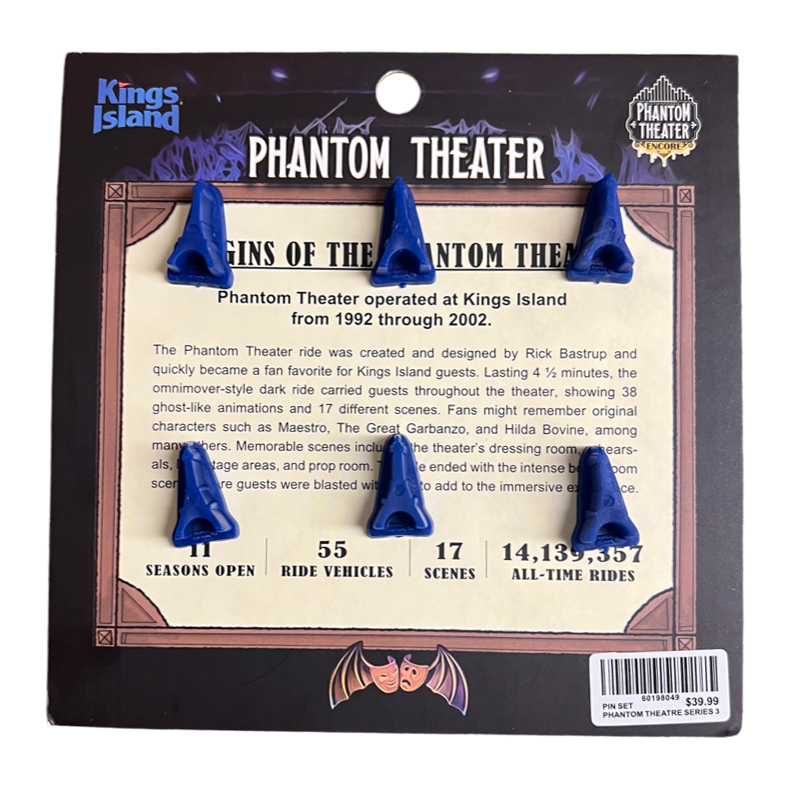Kings Island Phantom Theater Series 3 Pin Set
