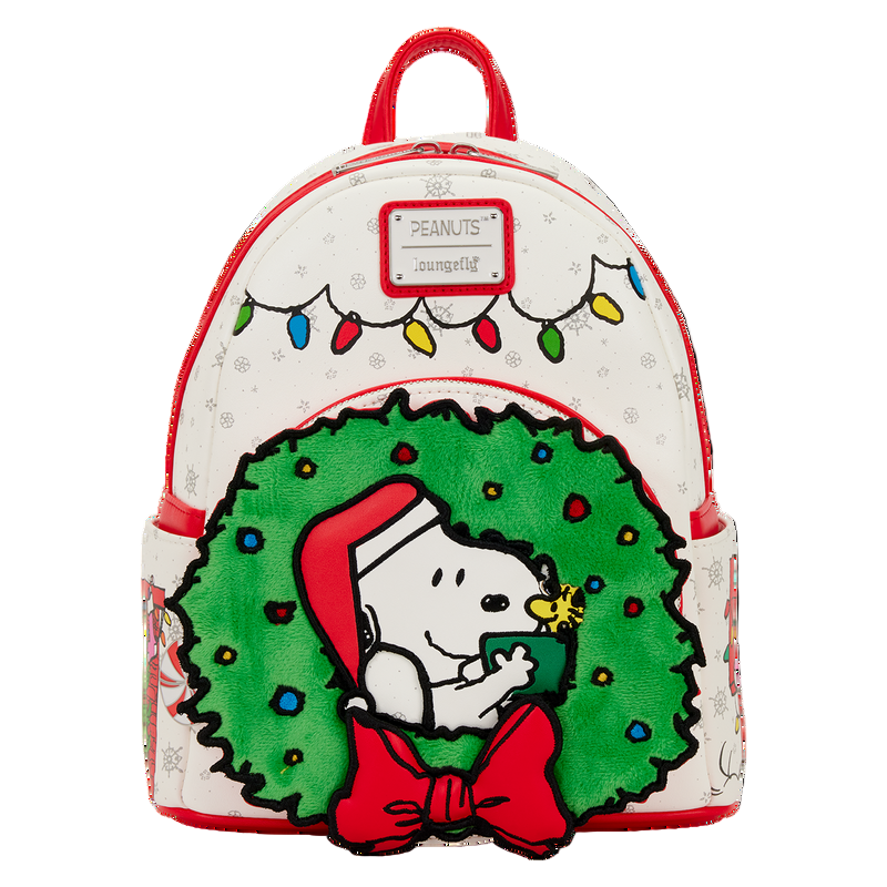 PEANUTS® Loungefly  Mini Snoopy Holiday Wreath Backpack