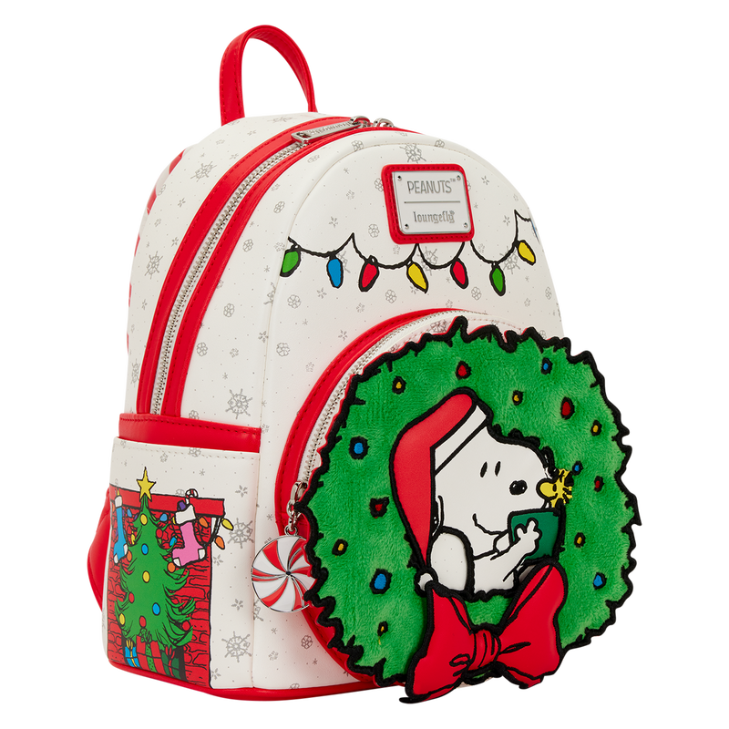PEANUTS® Loungefly  Mini Snoopy Holiday Wreath Backpack