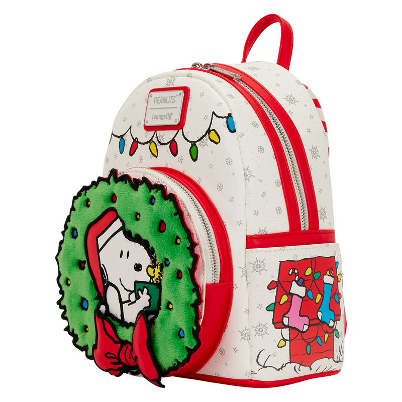 PEANUTS® Loungefly  Mini Snoopy Holiday Wreath Backpack