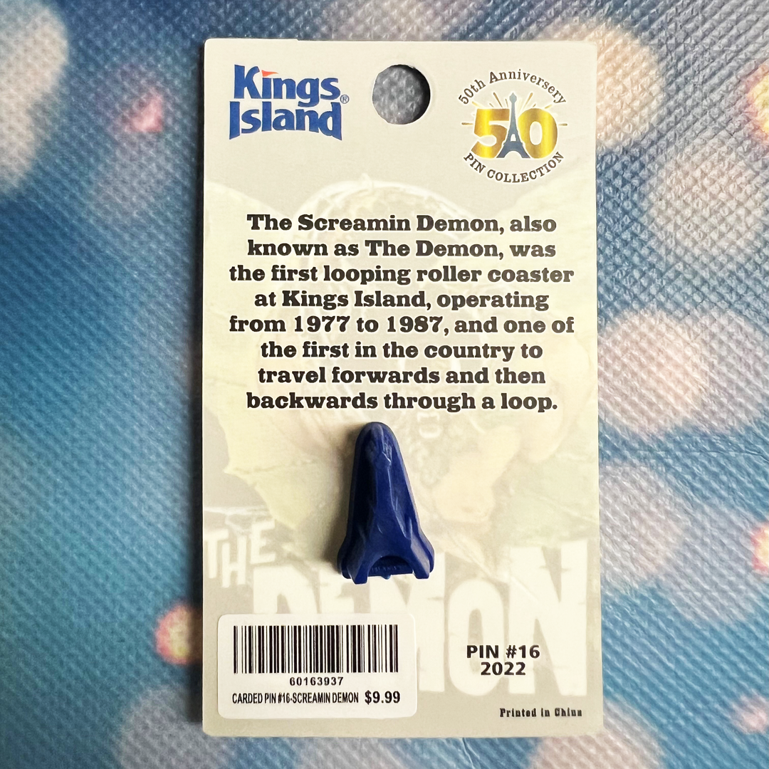 Kings Island 50th Anniversary Pin # 16 - Screamin Demon