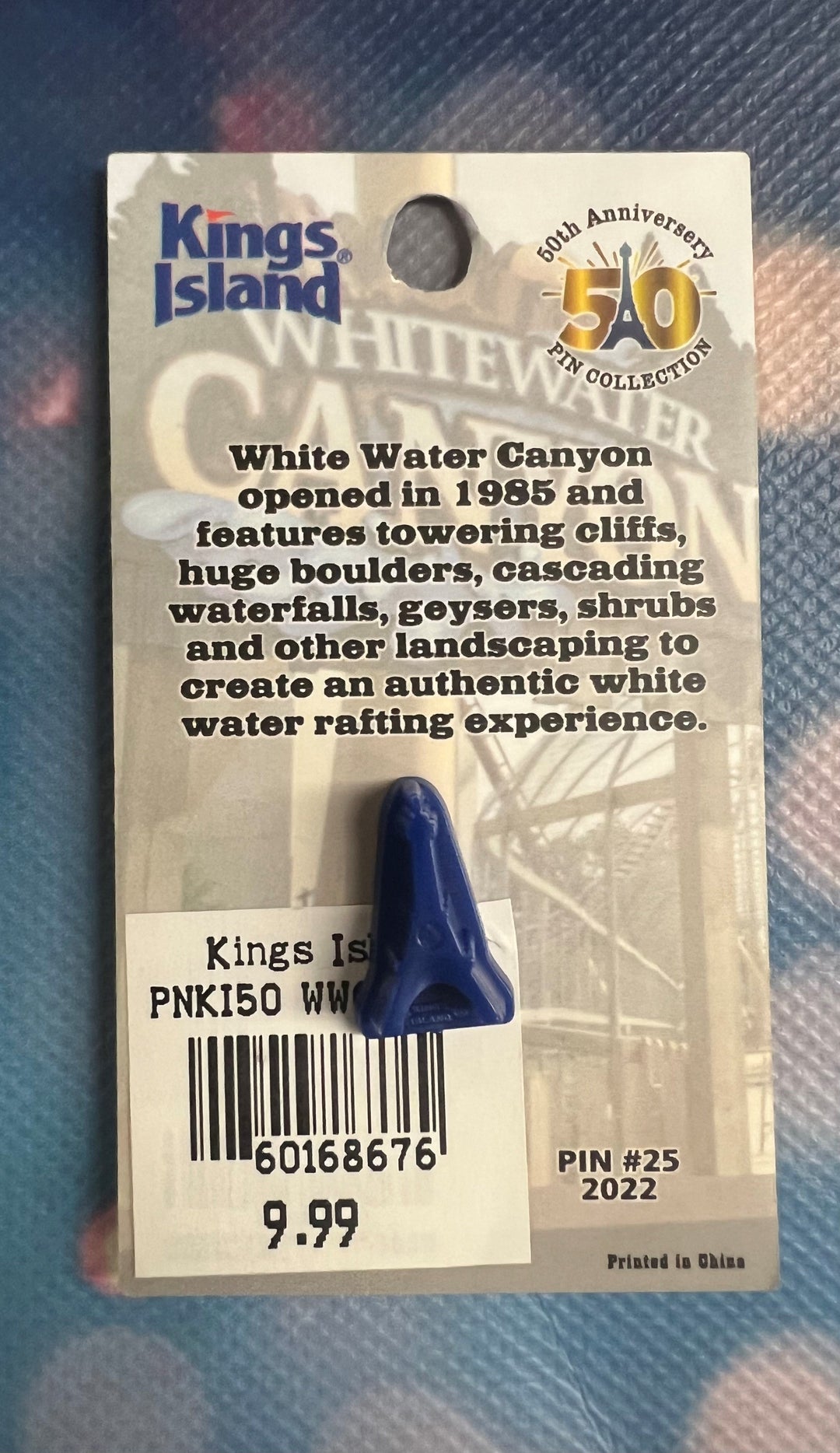 Kings Island 50th Anniversary Pin # 25 – White Water Canyon