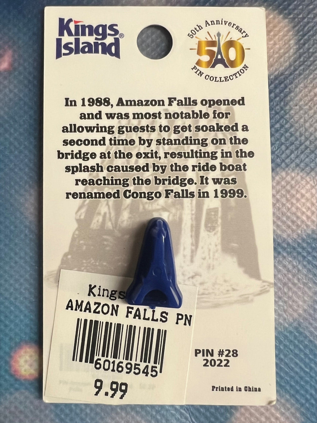 Kings Island 50th Anniversary Pin # 28 – Amazon Falls