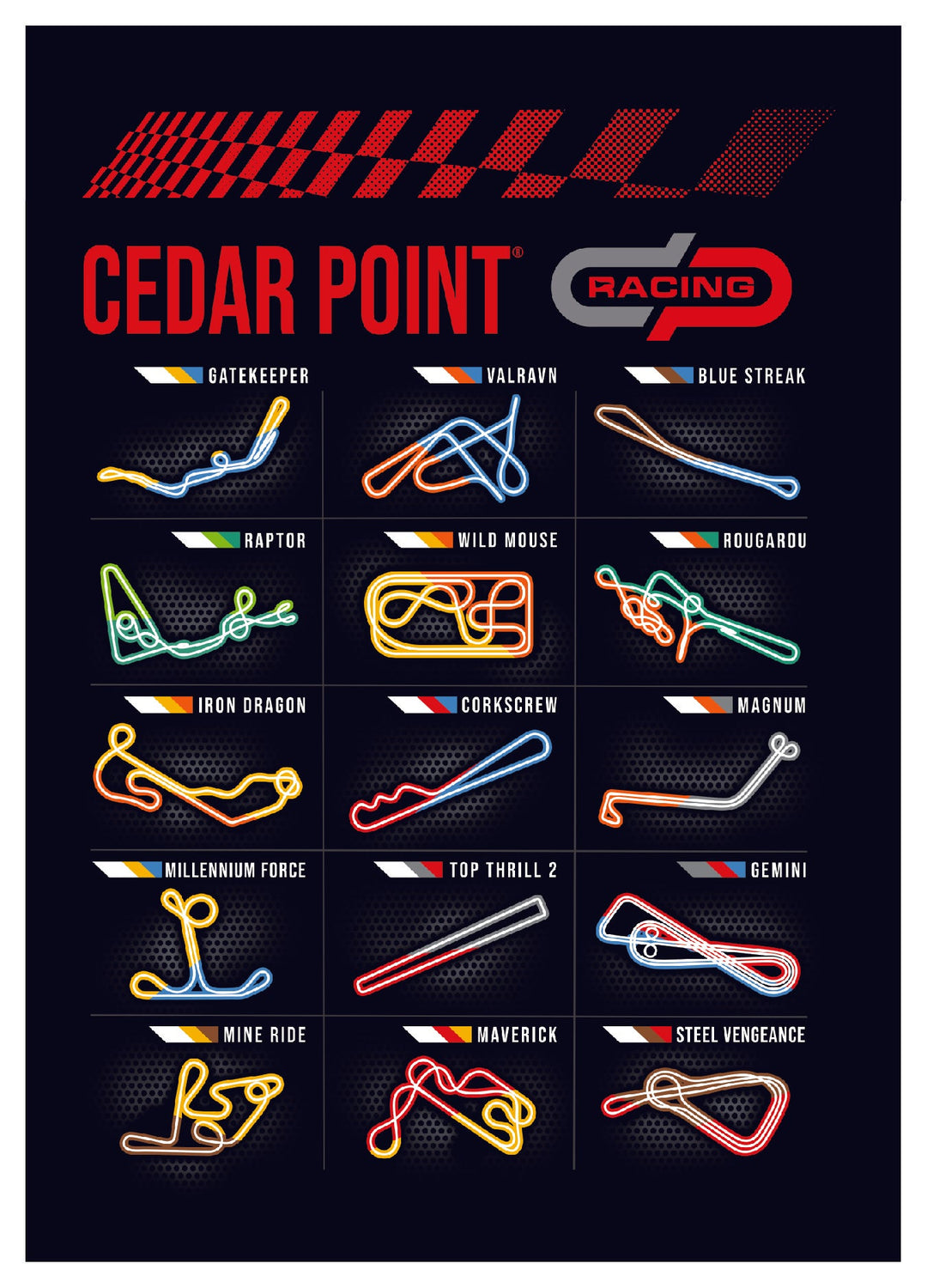 Cedar Point Track Layout 20x30 Poster