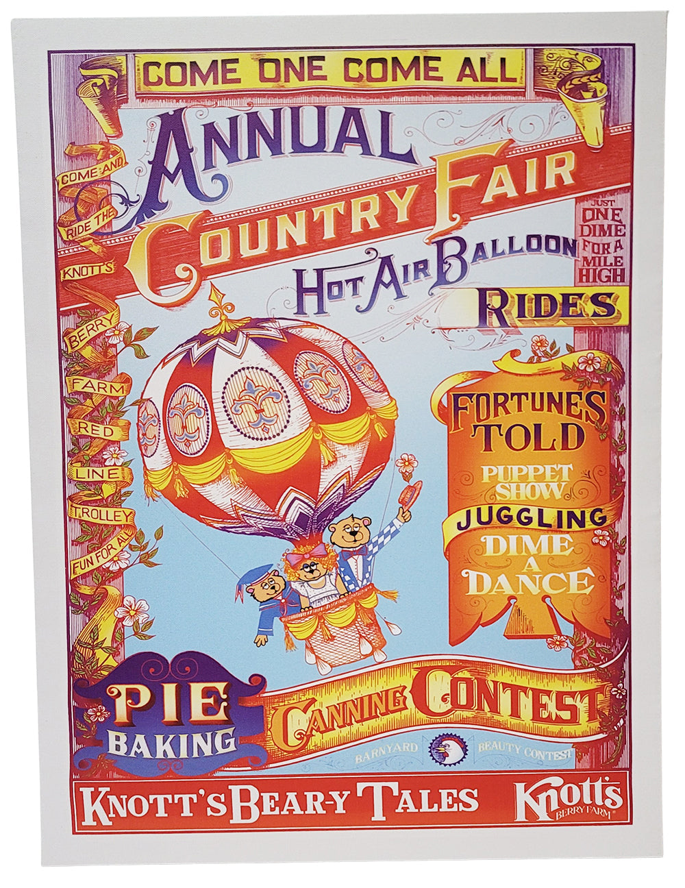 Knott's Berry Farm Bear-y Tales Balloon Poster Canvas Print