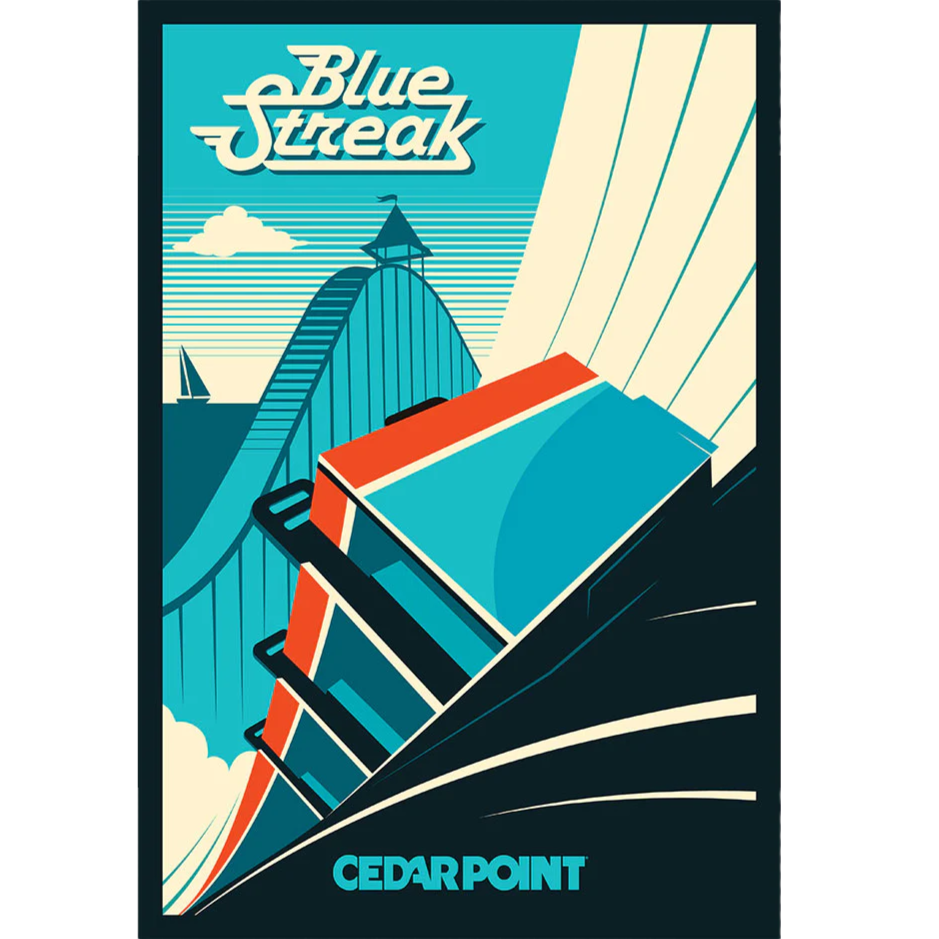 Cedar Point Blue Streak Poster