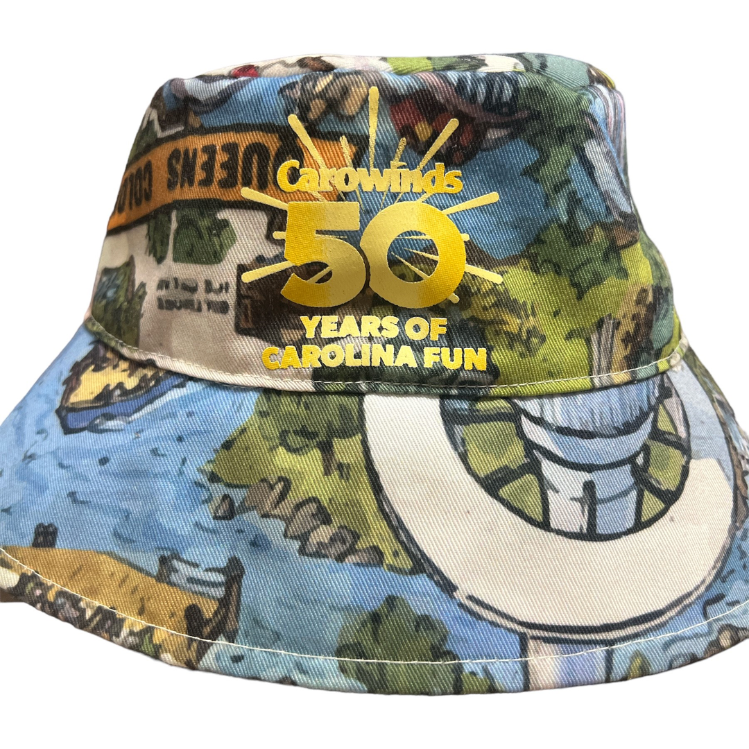 Carowinds 50th Anniversary Park Map Bucket Hat