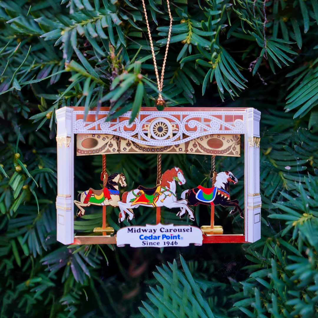 Cedar Point Midway Carousel Brass Ornament