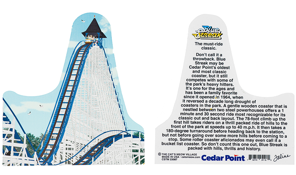 Cedar Point Cat's Meow Blue Streak Shelf Sitter