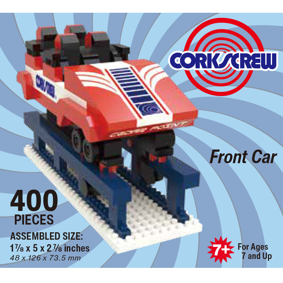 Cedar Point Corkscrew Full Train Mini Block