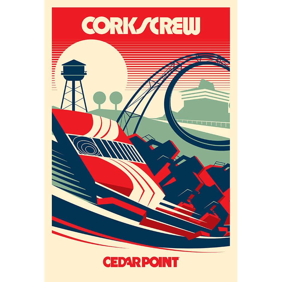 Cedar Point Corkscrew Poster