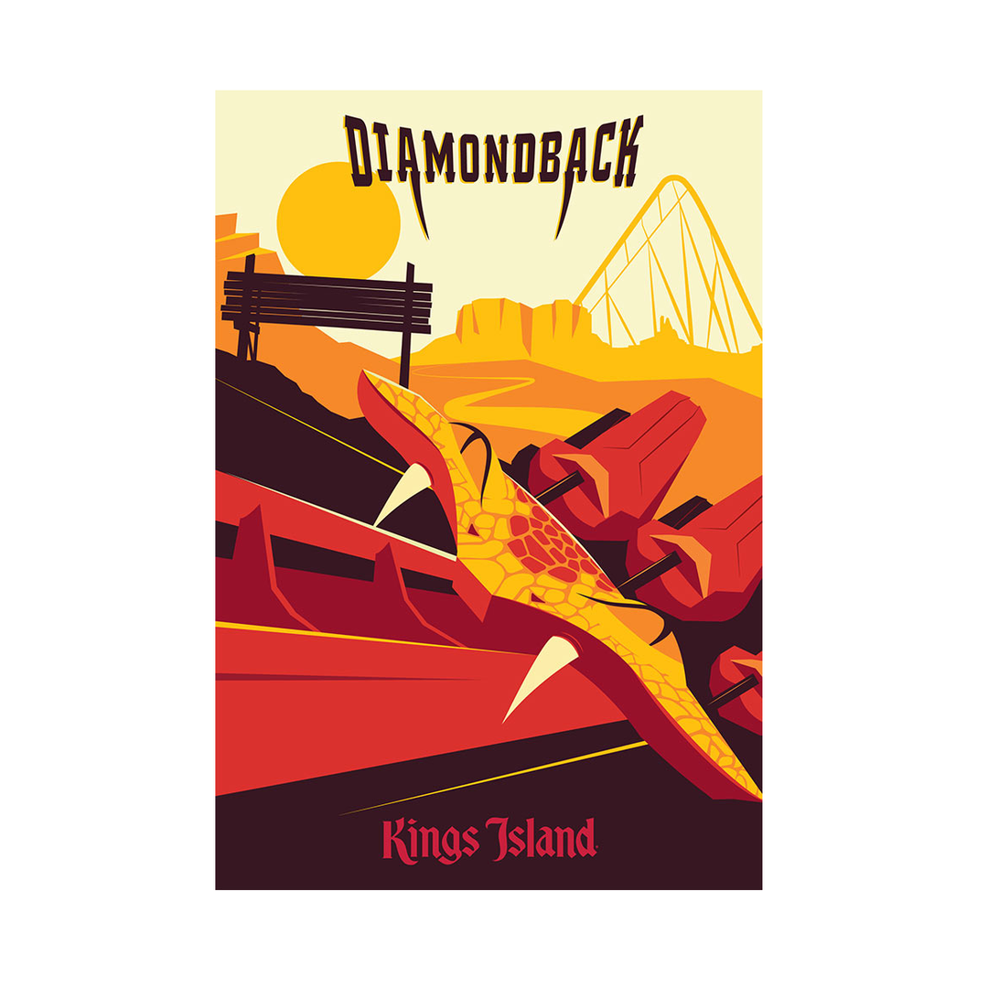 Kings Island Diamondback Poster