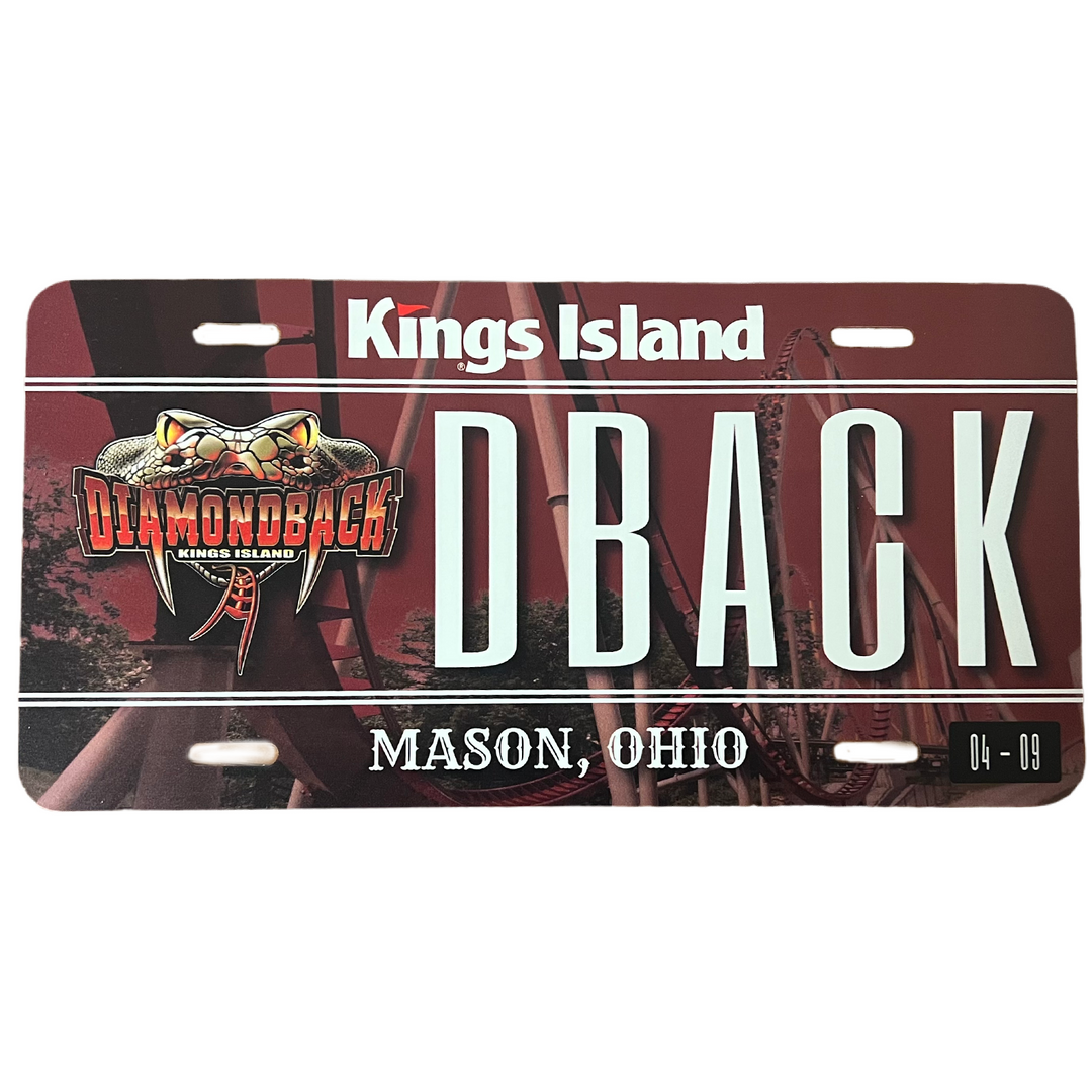Kings Island Diamondback License Plate
