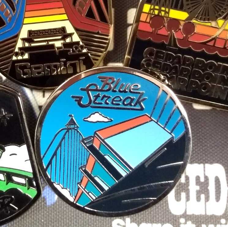 Cedar Point Blue Streak Enamel Pin