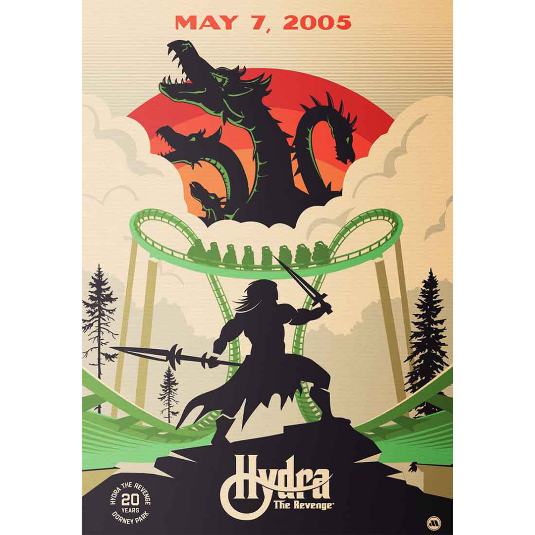 Dorney Park 20th Anniversary Hydra Poster