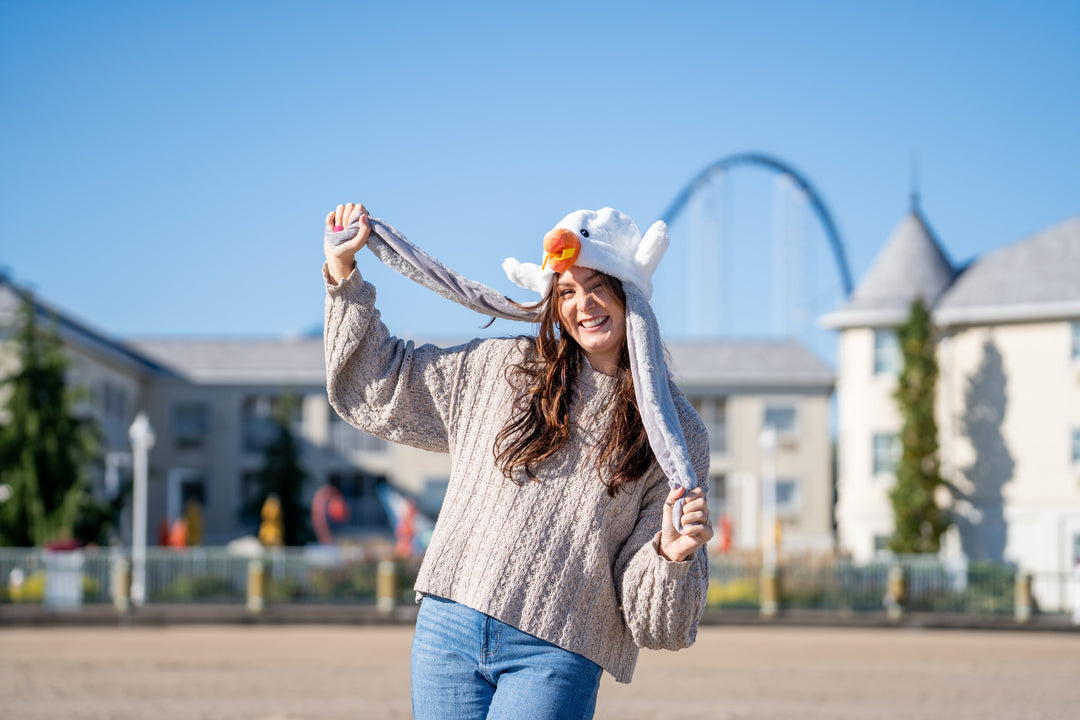 SEAGULL WITH FRY MOVEABLE WING  HAT