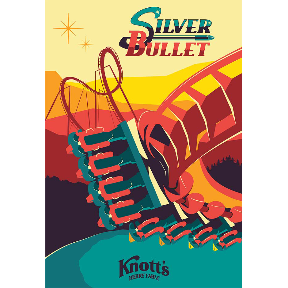 Knott's Berry Farm Silver Bullet Poster