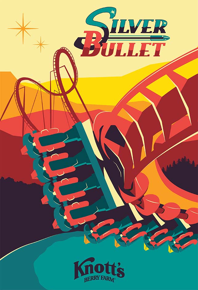 Knott's Berry Farm Silver Bullet Poster