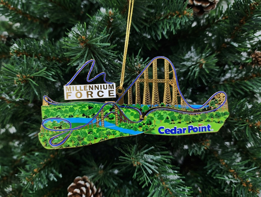 Cedar Point Millennium Force Brass Ornament
