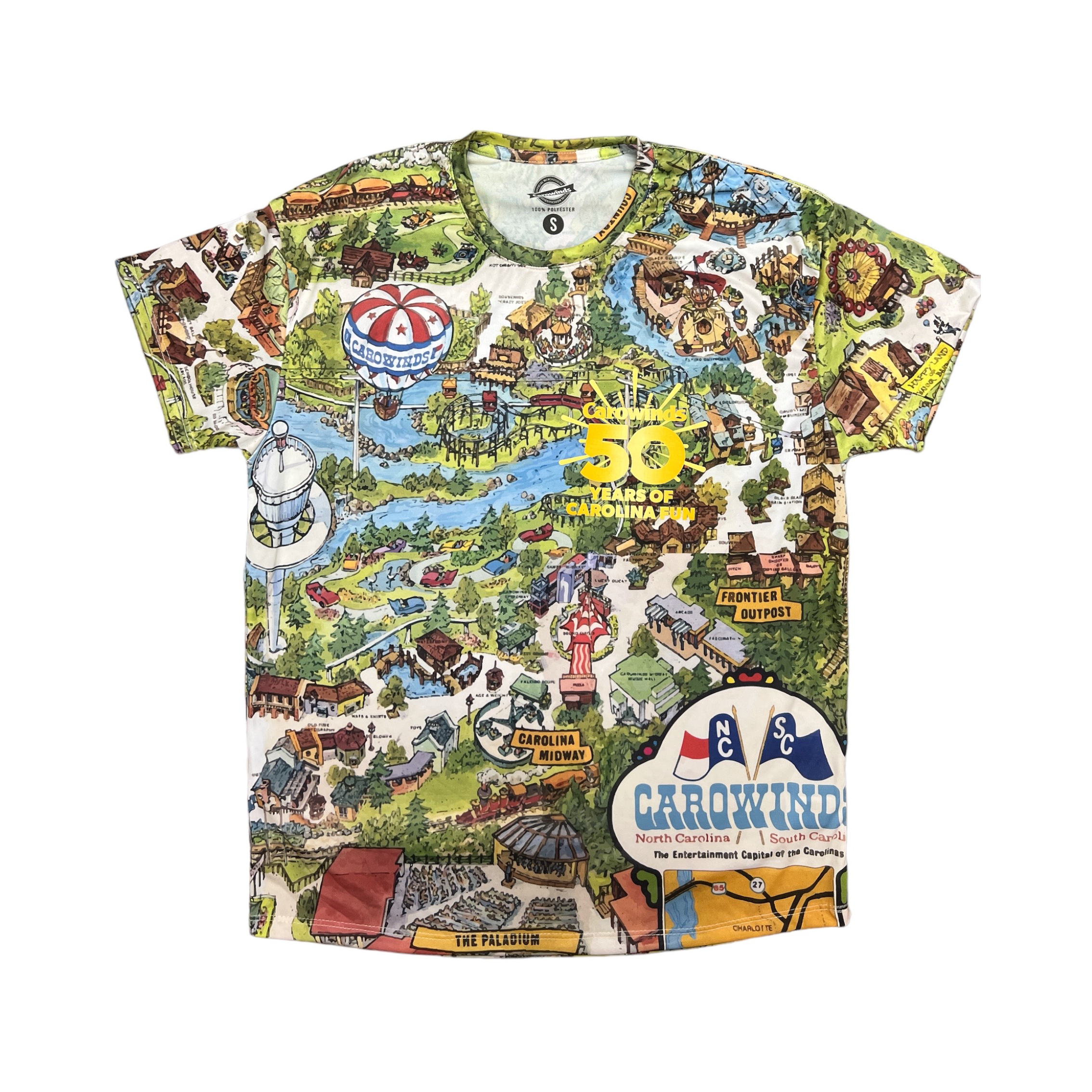 Carowinds Park Map Tee FUN MERCHANDISE - Parkmaptee 