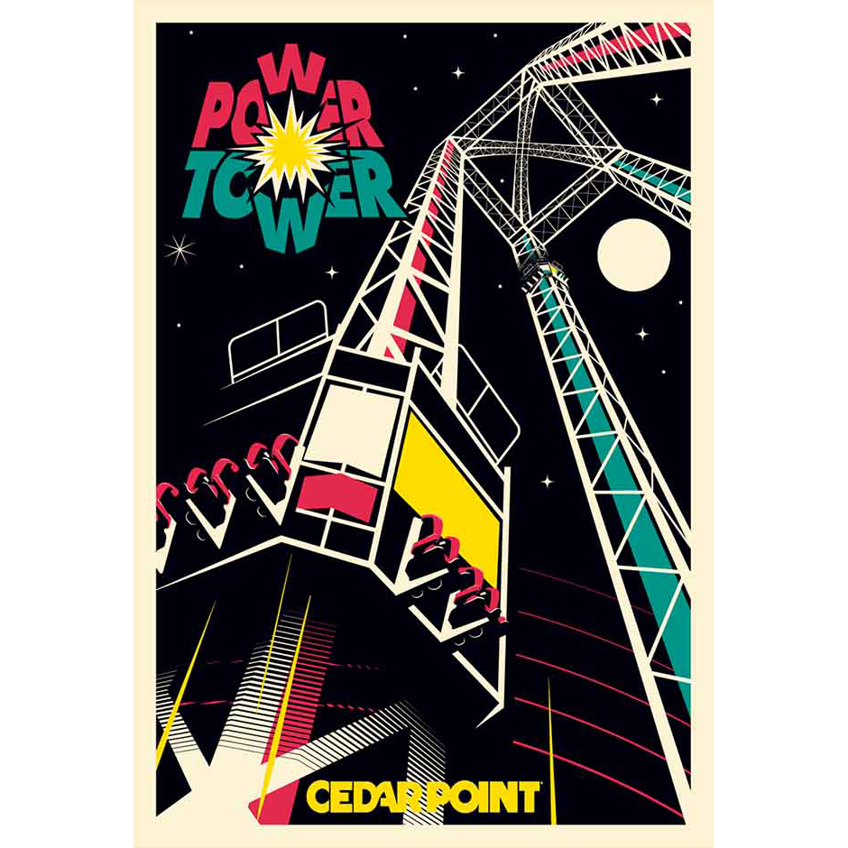 Cedar Point Power Tower Poster