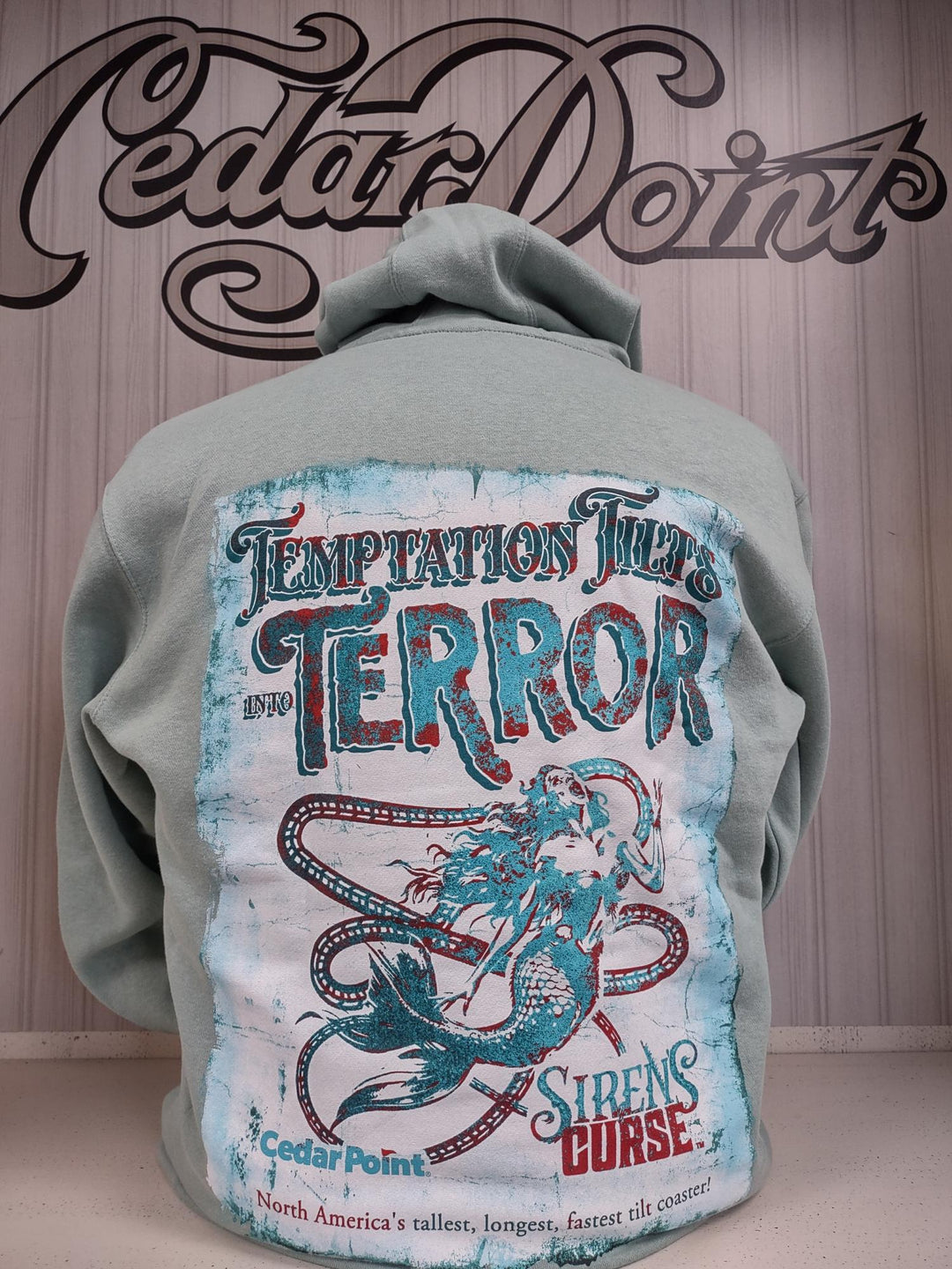 Cedar Point Siren's Curse Temptation Poster Hooded Sweatshirt