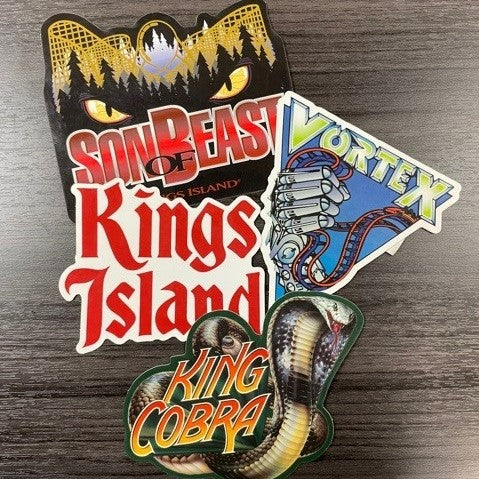 Kings Island 4-Pc Retro Rides Sticker Pack
