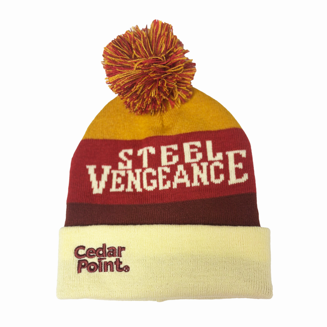 Cedar Point Steel Vengeance Pom Beanie