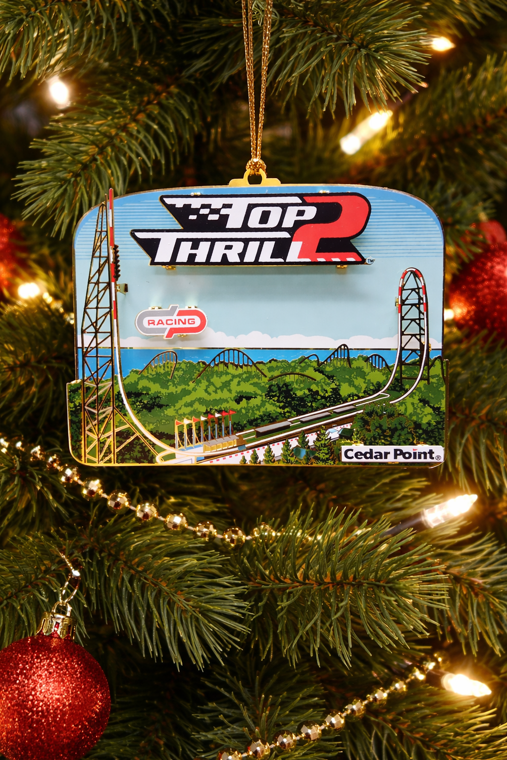 Cedar Point Top Thrill 2 Brass Ornament